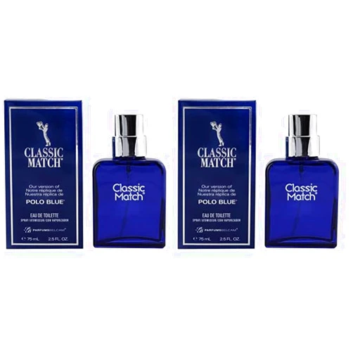 PB ParfumsBelcam Classic Match our Version of Polo Blue EDT, 2.5 Fl Oz, Fruity (Pack of 2)
