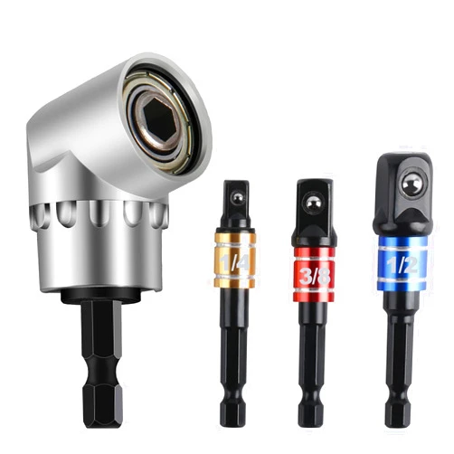 ALAHUGYEF Impact Grade Sockets Adapter Extension Set, 4 Pcs Power Drill Sockets Adapter Set, Include 3 Pcs 1/4