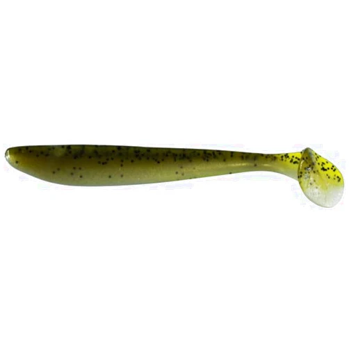 Zoom Boot Tail Fluke Swimbait, 5 Pack, 5in, Green Pumpkin/Pearl, 134235