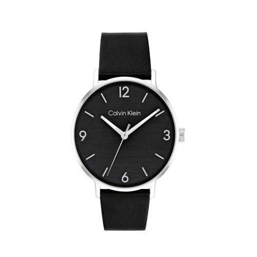 Calvin Klein Modern Men's 3H Quartz Watch - Stainless Steel Case and Leather Strap - Water Resistant to 3ATM/30 Meters - Premium Fashion Timepiece for Day-to-Evening Style - 42mm
