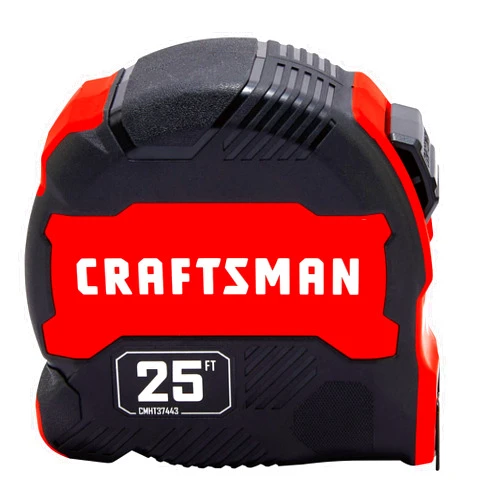 CRAFTSMAN 25-Ft Tape Measure with Fraction Marketing, Retractable, Manual-Locking Blade (CMHT37443S)