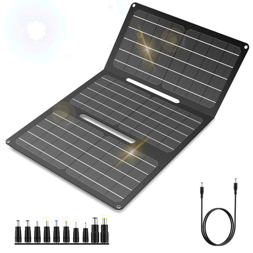 ENOFLO 30W Portable Foldable Solar Panel Charger for Outdoor Camping Solar Battery Charger 12 Volt Waterproof High Efficiency Solar Panel Kit DC for Portable Power Station USB Solar Panel Battery Charger