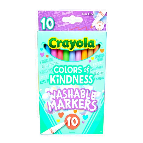Crayola Colors of Kindness Special Edition Fine Tip Markers, School Supplies, 10 Count, Assorted Colors, Beginner Child and Up