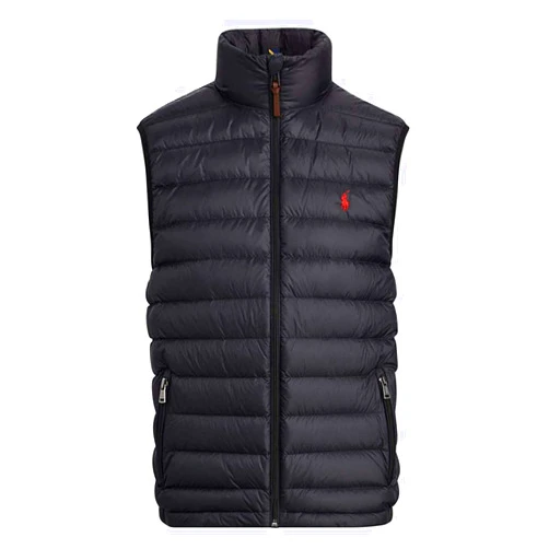 Polo Ralph Lauren Polo Mens Pony Logo Down Puffer Vest (XX-Large, Black/Red Pony)