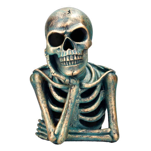 Pacific Giftware LED Skeleton Thinking Listening Pose Resin Collectible Figurine 9.84” Tall