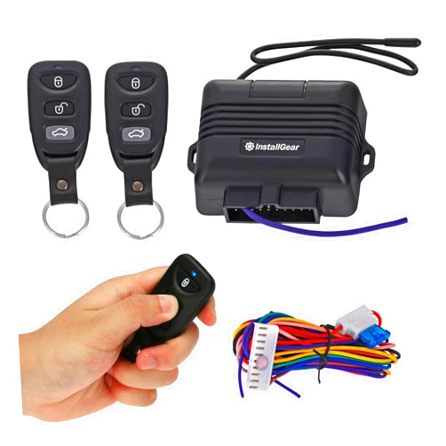 InstallGear Car Keyless Entry System - Trunk Pop with Two 3-Button Remotes - Keyless Entry Car - Door Lock/Unlock and Key Fob - Keyless Entry System Kit for Car/Auto