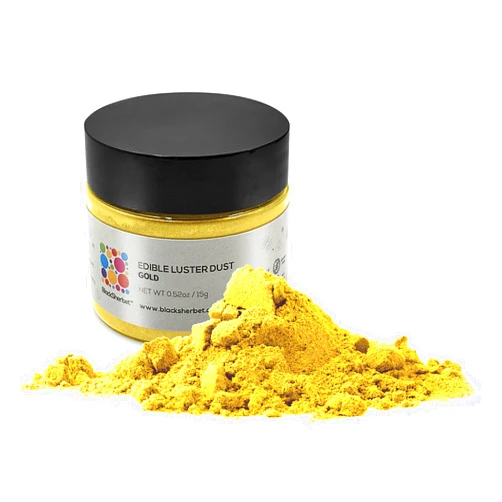 Blacksherbet Gold Cake Decorations Edible Dust (15 grams) for Gourmet Cakes, Dessert, Cupcakes, Decorations, Cookie, Macarons. Edible Glitter Kosher Certified | Edible Cake Decorations. (Gold)