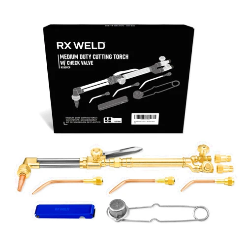 RX WELD Oxygen & Acetylene Torch Kit – 12 Pcs Welding Cutting Torch Kit, with Check Valves