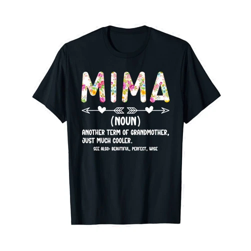 Proud Mima Grandma For Mother's Day Black Women's Modern Casual Mother's Day Grandma T-Shirt