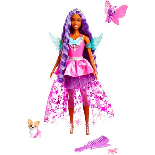 Barbie Doll with 2 Fantasy Pets & Dress, Barbie “Brooklyn” Fashion Doll Inspired by the Movie Barbie A Touch of Magic, 7-inch Long Hair