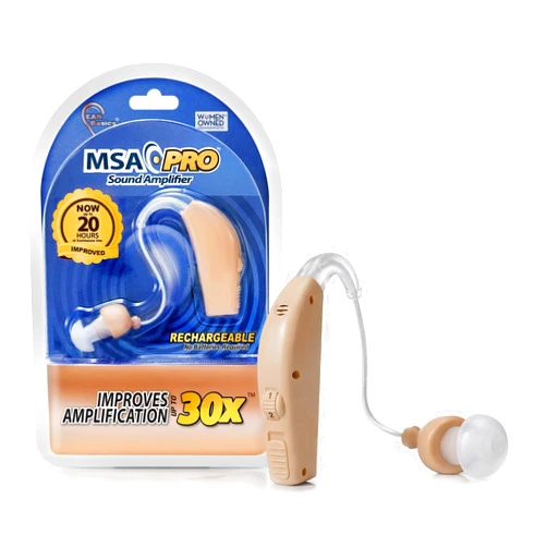 MSA 30X MSA PRO Sound Amplifier, Amplifies Sound by 30 Times, Up to 20 Hours Continuous Use, Lightweight, Nearly Invisible, Adjustable Volume, Fast Charging, Nude, 1ct