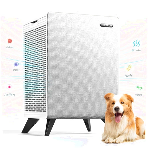 LUFTRUM Air Purifiers for Home Large Room Up to 2250 ft² - Dual 3-Stage Filter of Washable Filter and True HEPA Filter with AQI, Auto Mode, Sleep Mode - Remove 99% of Smoke Allergies Pet Dander Odor