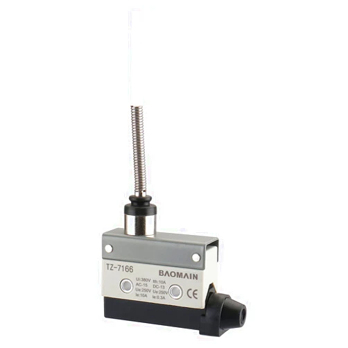 Baomain Limit Switch Flexible Rod Momentary Type SPDT 1NC+1NO AC DC 380V 10A Micro Switch TZ-7166 Pack of 1