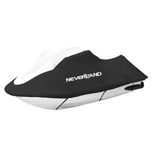 NEVERLAND Waterproof Jet Ski Cover - Compatible with Yamaha Seadoo Kawasaki, Jet Ski Covers 2 3 Seater UV Resistant 210D Heavy Duty Cover with 2 Air Vents Suitable for 2 3 Seater Lengths 115'' to 120