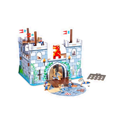 Janod Story Box - Fortified Castle Play Set - 9 Pieces - Ages 3+ - J08582