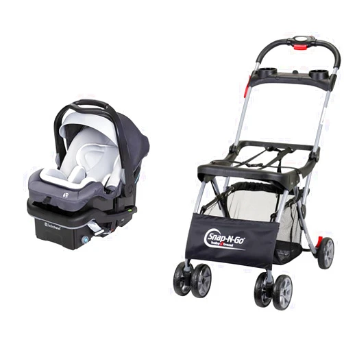 Baby Trend Secure-Lift 35 Infant Car Seat and Snap N Go EX Foldable Universal Infant Carrier with Storage and Cup Holders