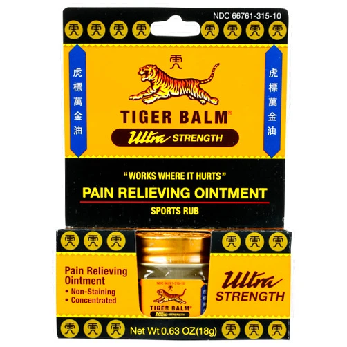 Tiger Balm Ultra Strength Rub Balm, Alcohol Free, Cruelty Free, 0.63 Ounce (Pack of 6)