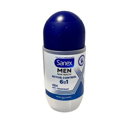 Sanex Men Dermo Antiperspirant Deodorant - Active Control Roll-On (50ml) - Pack of 6