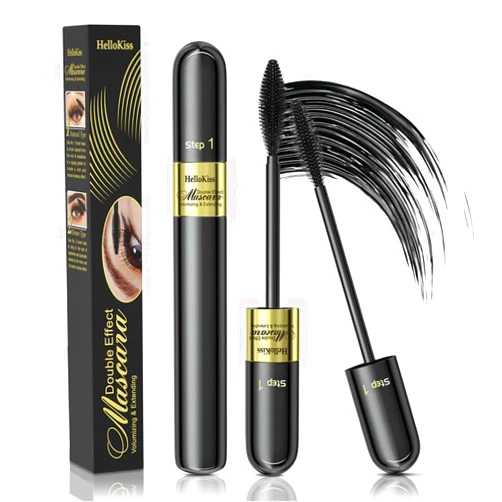 NaSeny 2in1 Vibely Mascara 5X Longer Lengthening And Thickening Mascara Waterproof Black Volume And Lengh Mascara Smudge-Proof Non Clumping Long Lasting Eye Makeup