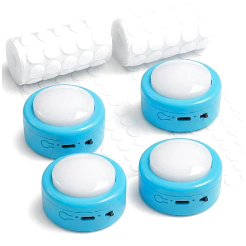 Das TooKii Set of 4 Small Voice Recording Buttons, Loud Clear Dog Cat Recorder for Animal Communication, Blue Pet Training Talking Buzzer, Rechargeable 30s Record & Playback Starter Set for Home Office
