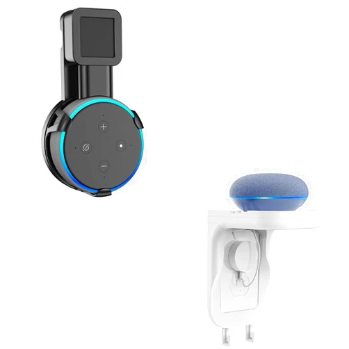 WALI Outlet Wall Mount Holder Stand + Outlet Shelf Wall Holder for Smart Home Speaker Wall Mount