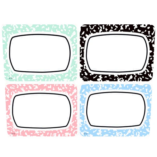 Teacher Created Resources Cool for School Composition Name Tags/Labels - Multi-Pack (TCR9320)