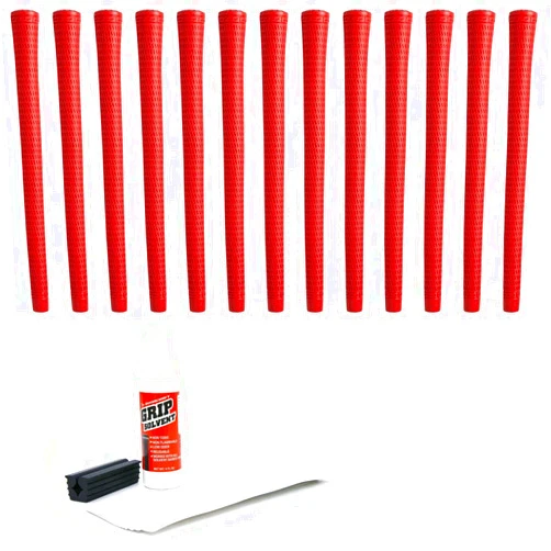 Generic Star Sidewinder 360° - 13 piece Golf Grip Kit (with tape, solvent, vise clamp) (Midsize, Red)