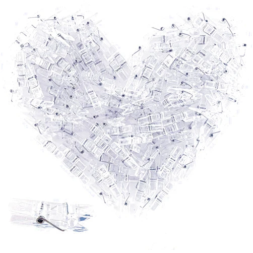 ANGMLN 128 Pieces Photo Clips Mini Transparent Plastic Clear Clips, Clothespins Binder Clips for Hanging String Fairy Lights Picture, Polaroid Clips as Gifts for Family Friend Birthday