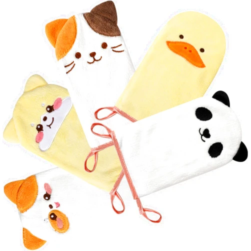 PHOGARY 5-Pack Microfiber Body Wash Mitts, 4.5×9 inch Super Absorbent & Soft Face Washcloths Gloves in Cute Animal Style - Gentle Scrub for Baby, Toddler, and Kids Bath and Shower