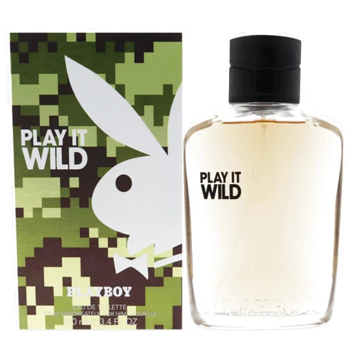 Playboy Play It Wild Eau de Toilette Spray for Men, Multi, Oriental Vanilla Fragrance, 3.4 Fl Oz