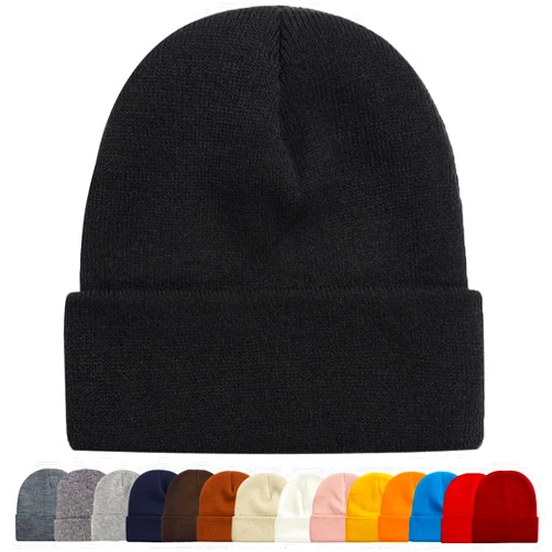 ZOORON 1&2 Packs Beanie for Men Women Men's Beanie Hat Acrylic Knit Cuff Beanie Cap Slouchy Knit Skull Cap Warm Winter hat