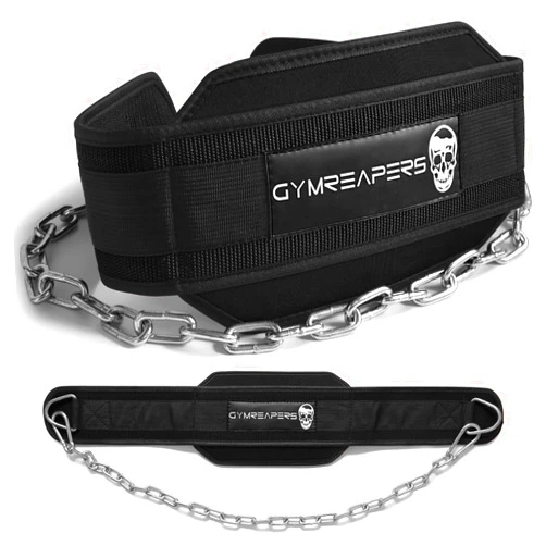 Gymreapers Dip Belt With Chain For Weightlifting, Pull Ups, Dips - Heavy Duty Steel Chain For Added Weight Training