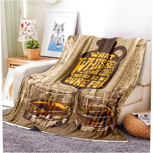 Svnthqp Retro Whisky Throw Blanket Flannel What Whiskey Will Not Cure Cozy Blanket Home Blankets Soft Lightweight for Couch Sofa Living Room 40x50 Inch