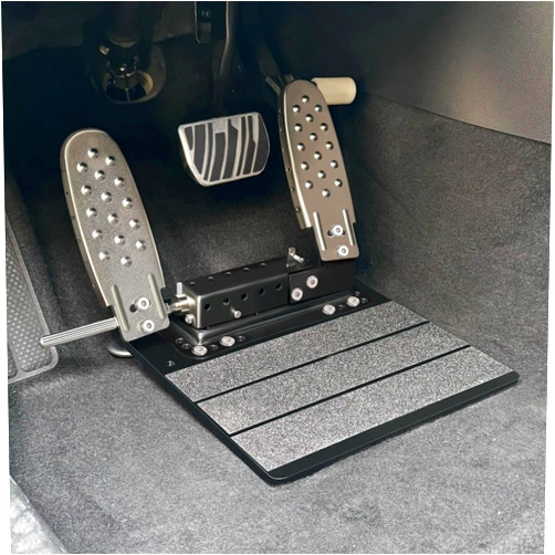 OceanicEcho Portable Left Foot Accelerator Pedal – Adjustable LFGP Gas Pedal for Disabled, Injured, and Stroke Recovery Drivers – Sturdy, Split Design with Footrest for Easy Use