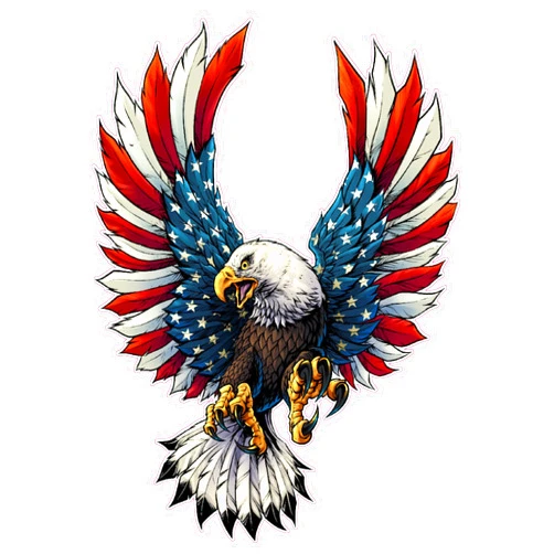 Generic American Bald Eagle Flag Decal Sticker - 12 Inch - Vinyl Car Truck Bumper Patriotic Waterproof Decal Eagle for Car Truck Trailer Van SUV Outdoor Window Wall Laptop Tablet Cup Glass Any Smooth Surface