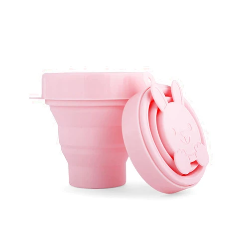 YIKEXIAOSHULIN Collapsible Travel Cup Collapsible Silicone Cup Lightweight Foldable Silicone Cup with Lid for Traveling Hiking Camping Picnic