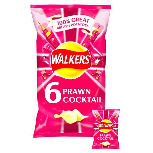 Walkers Crisps - Prawn Cocktail (6x25g)