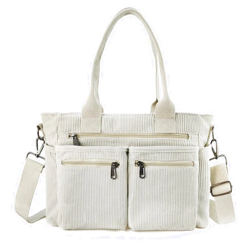 KAMEILONG Womens Casual Corduroy Tote Bags with Multiple Pockets Hobo Crossbody Bag Travel Shoulder Bags Cute Purse Handbag