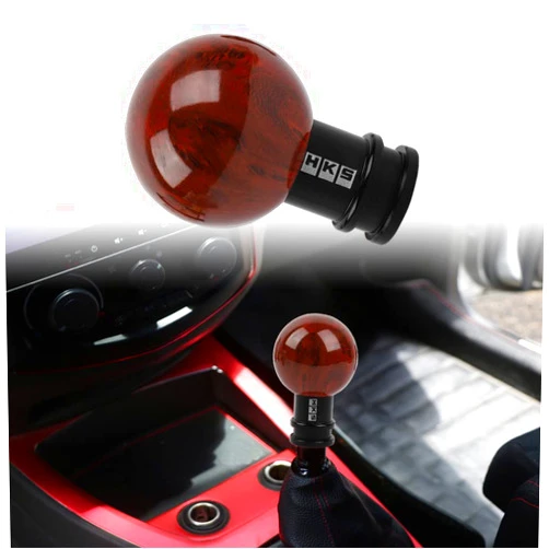 Generic Universal JDM HKS Wood Round Ball Aluminum Manual Gear Shift Knob Shifter