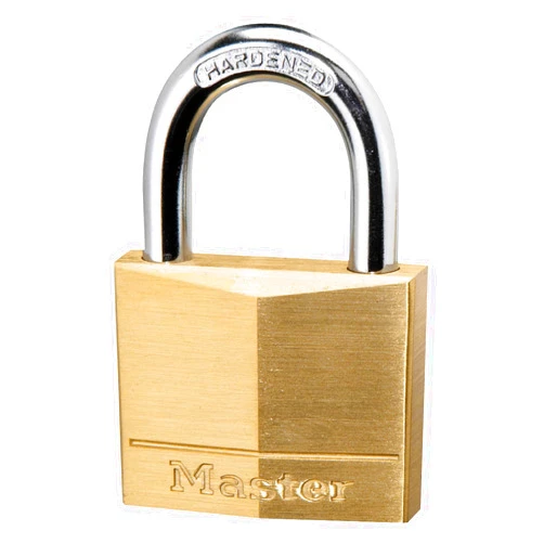 Master Lock 140D Solid Brass Padlock with Key, 1 Pack