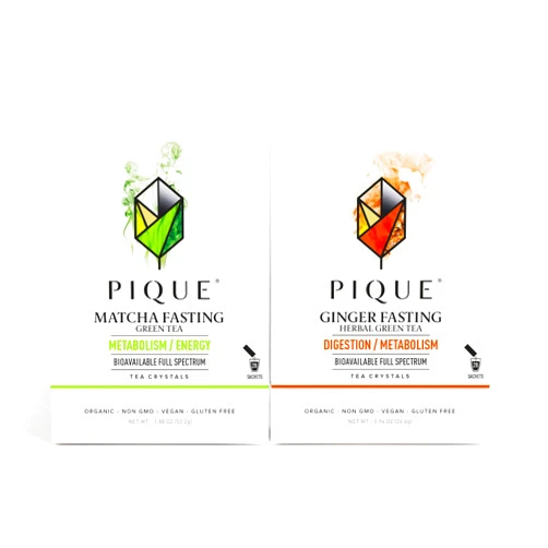 Pique Organic Fasting Green Tea Sampler - Digestive Support, Healthy Metabolism, Caffeinated Tea for Energy - 56 Single Serve Sticks (Pack of 2)