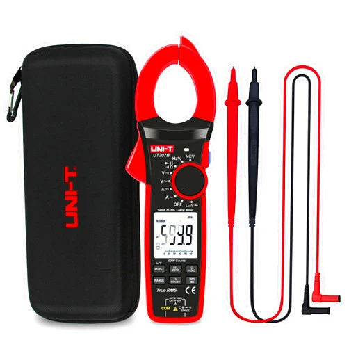 UNI-T Digital Clamp Meter UT207B Inrush Current AC/DC 1000A True RMS HVAC Volt Amp Ohm Meter Clamp On Multimeter Auto Ranging 6000 Counts, Frequency AC DC Voltage LPF ACV Capacitance Duty Cycle Tester