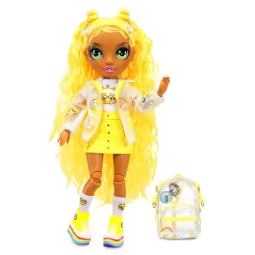 Rainbow High Jr High Sunny Madison - 9-inch Yellow Fashion Doll with Doll Accessories- Open and Closes Backpack, Great Gift for Kids 6-12 Years Old and Collectors