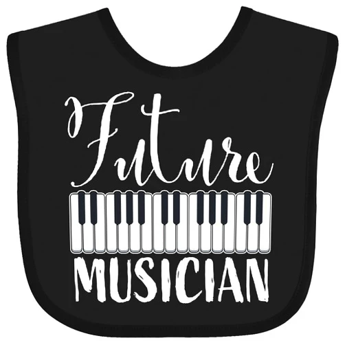 inktastic Future Musician- Piano Music Baby Bib