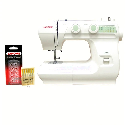 Janome 2212 12 Stitch FullSize Freearm Sewing Machine, 860SPM & FREE BONUS PACKAGE