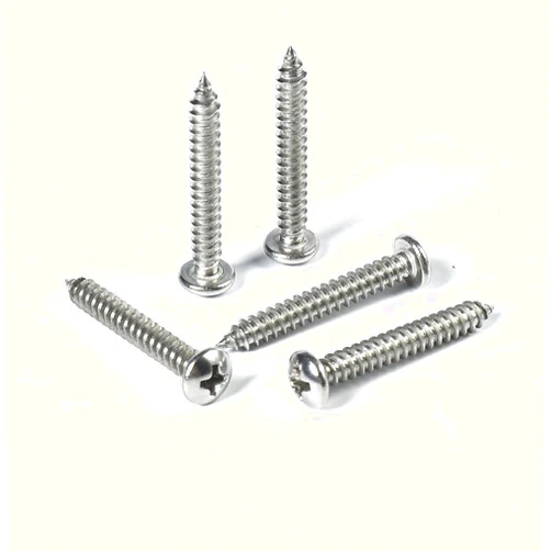 TECHYANG M4 x 16mm Wood Screws Round Button Phillips Head 304 Stainless Steel Self Tapping Screws 40pcs