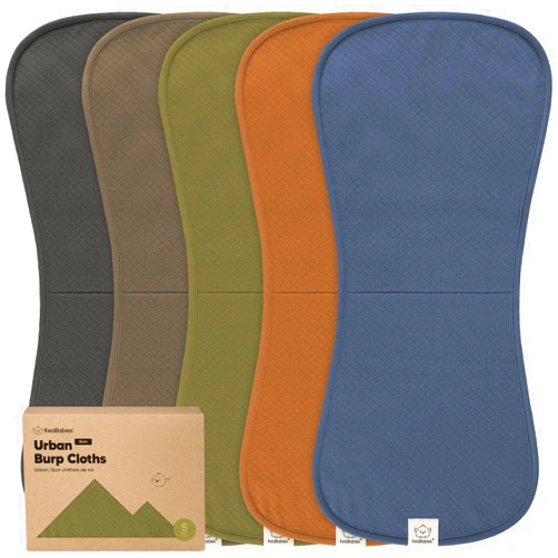 KeaBabies 5-Pack Organic Burp Cloths Baby Girl, Boy - Extra Large, Absorbent Baby Burp Cloths, Soft Burping Cloths for Babies, Newborn Burp Clothes, Cotton Burp Rags, Neutral Thick Burp Cloth (Basic)