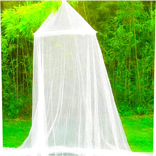 DAYSTART Mosquito Net Round Lace Curtain Dome Bed Canopy Netting for Single to King Size Beds,Camping (White)