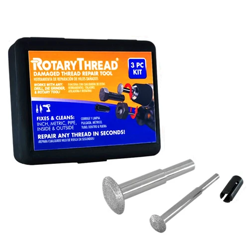 Rotary Thread Repair Kits - Faster & Easier to Chase, Restore & Clean Internal or External Threads, All in One Universal Thread Files Set, Inch, Metric, Grooves, Glands, ACME, Buttress Thread