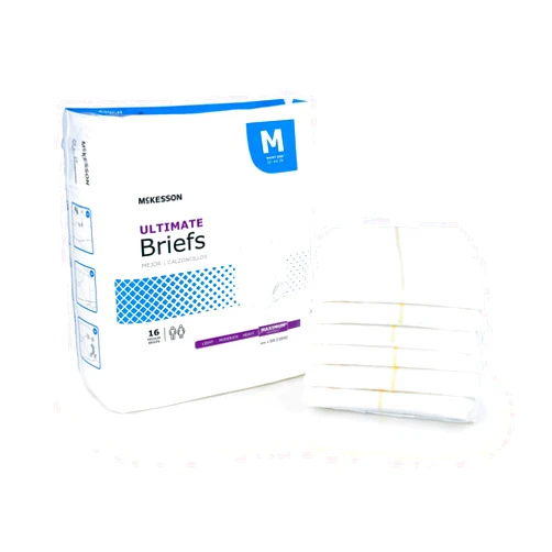 McKesson Ultimate Briefs, Incontinence, Adult Unisex, Maximum Absorbency, Medium, 16 Count, 6 Packs, 96 Total